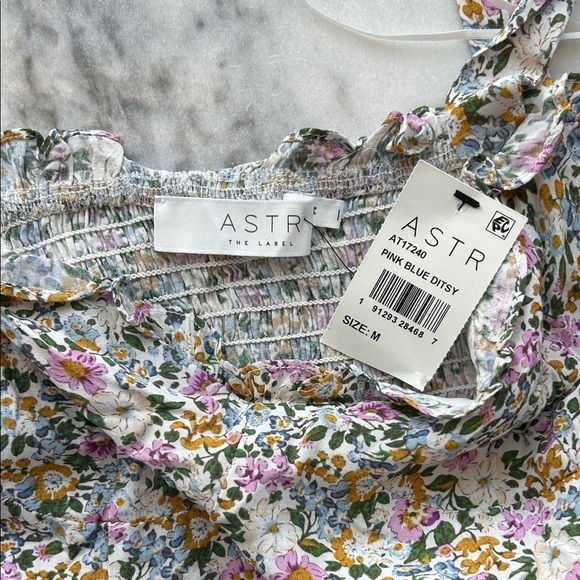 ASTR Floral Tie Cami - Pink and Blue | M - Picture 5 of 5